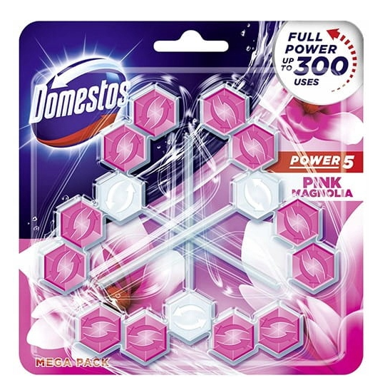 Domestos Power 5 WC Stein Pink Magnolie 3x55g