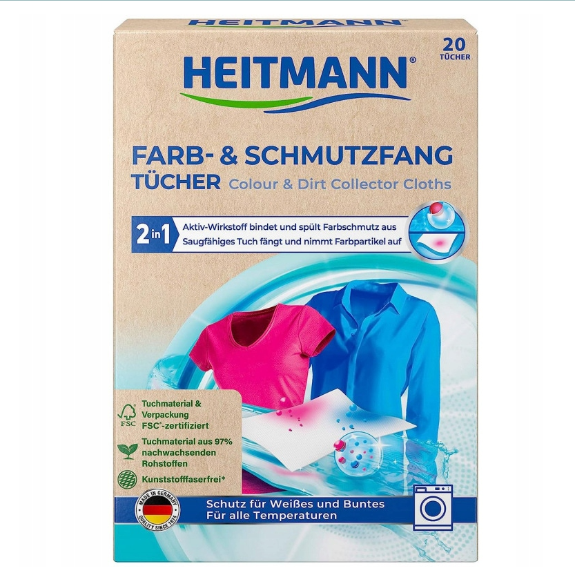 Chusteczki wyłapujące kolor HEITMANN 20szt