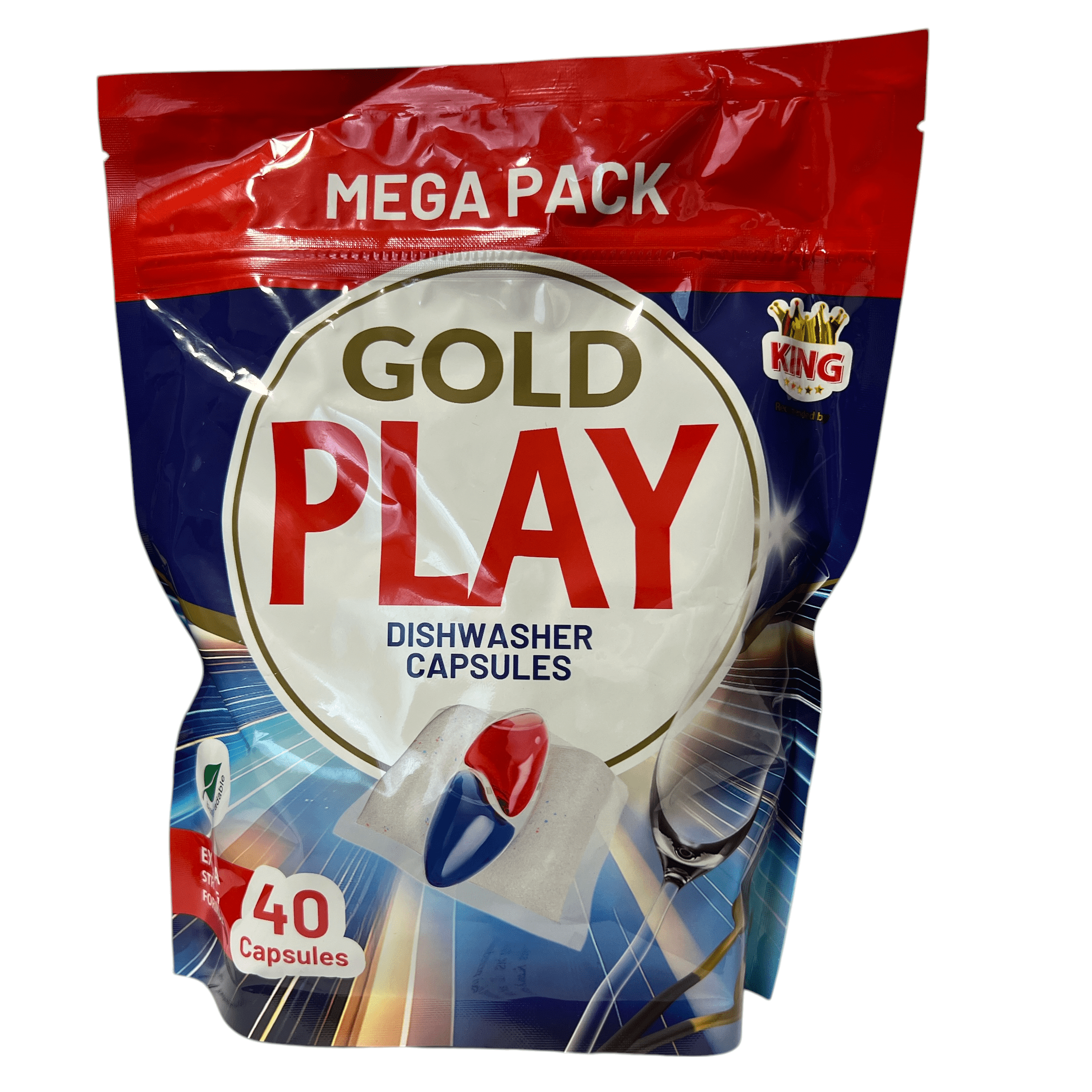 Tabletki do zmywarki all in one z nabłyszczaczem gold play king 40 sztuk
